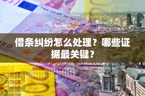 武汉借条纠纷怎么处理？哪些证据最关键？