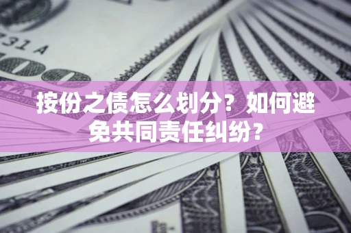 武汉按份之债怎么划分？如何避免共同责任纠纷？