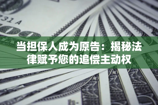 武汉当担保人成为原告:揭秘法律赋予您的追偿主动权 武汉当担保人成为原告:揭秘法律赋予您的追偿主动权